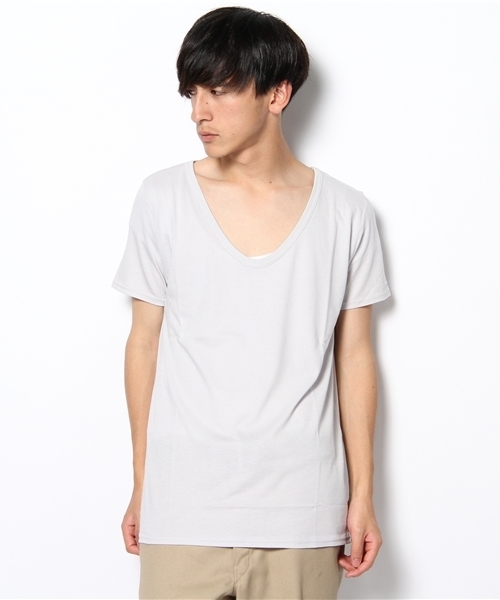 603（ロクマルサン）の「603 無地Ｕネック半袖カットソー（Tシャツ/カットソー・メンズ・オフホワイト/ベージュ/ブラック/ライトグレー/グレー/ブルー/ダークグリーン/イエロー/ライトピンク/ローズ・40）」の4枚目の写真