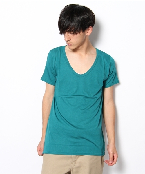 603（ロクマルサン）の「603 無地Ｕネック半袖カットソー（Tシャツ/カットソー・メンズ・オフホワイト/ベージュ/ブラック/ライトグレー/グレー/ブルー/ダークグリーン/イエロー/ライトピンク/ローズ・40）」の7枚目の写真