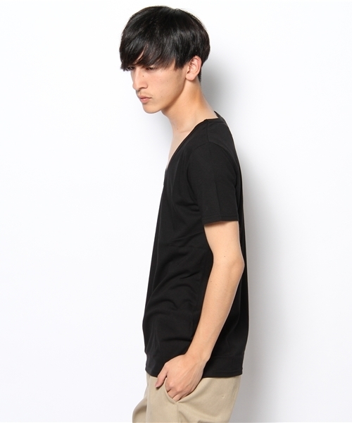 603（ロクマルサン）の「603 無地Ｕネック半袖カットソー（Tシャツ/カットソー・メンズ・オフホワイト/ベージュ/ブラック/ライトグレー/グレー/ブルー/ダークグリーン/イエロー/ライトピンク/ローズ・40）」の15枚目の写真