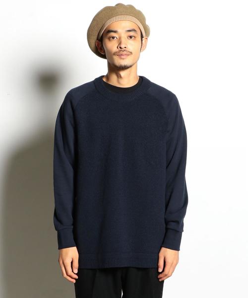 Curly（カーリー）の「CURLY（カーリー） NOMADIC SWEAT ニット（ニット/セーター・メンズ・オフホワイト/ネイビー・2/1）」の4枚目の写真