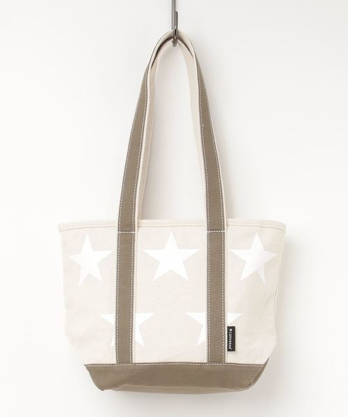 CONVERSE（コンバース）の「CONVERSE　Ssize STAR Print Tote Bag（トートバッグ・レディース・ブラック/アイボリー/ブラック系その他/カーキ/ダークブラック・FREE）」の7枚目の写真