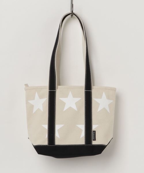 CONVERSE（コンバース）の「CONVERSE　Ssize STAR Print Tote Bag（トートバッグ・レディース・ブラック/アイボリー/ブラック系その他/カーキ/ダークブラック・FREE）」の4枚目の写真