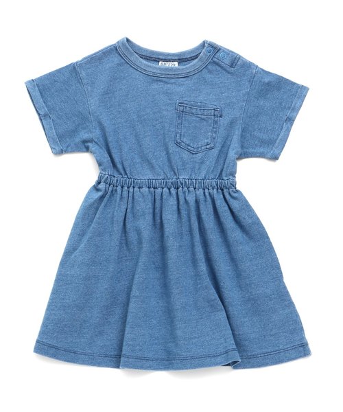 BREEZE(ブリーズ)の「インディゴ無地ワンピ(ワンピース・キッズ・ネイビー/ブルー・80/90/100/110/120/130/140)」の5枚目の写真