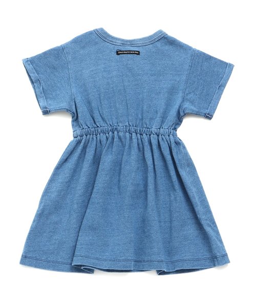 BREEZE(ブリーズ)の「インディゴ無地ワンピ(ワンピース・キッズ・ネイビー/ブルー・80/90/100/110/120/130/140)」の8枚目の写真