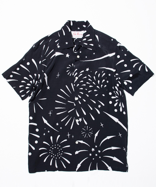 aloha blossom(アロハブロッサム)の「【Aloha Blossom】HANABI(シャツ/ブラウス・メンズ・ブラック/ネイビー・40/42)」の2枚目の写真