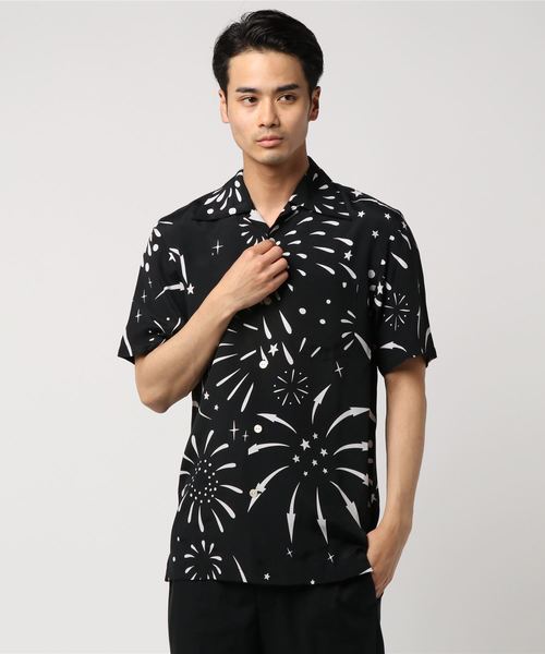 aloha blossom(アロハブロッサム)の「【Aloha Blossom】HANABI(シャツ/ブラウス・メンズ・ブラック/ネイビー・40/42)」の3枚目の写真