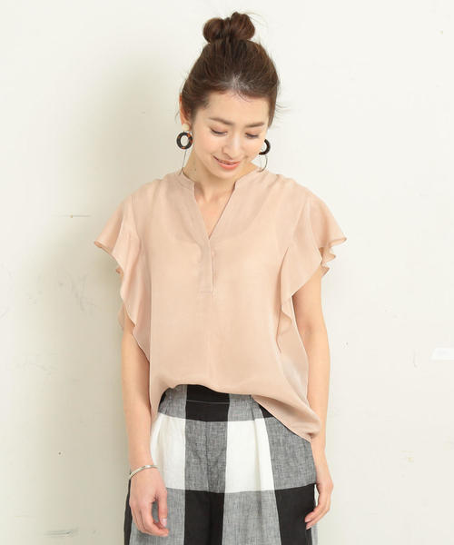 BEAUTY&YOUTH UNITED ARROWS(ビューティーアンドユースユナイテッドアローズ)の「BY スキッパーラッフルスリーブブラウス/カラー2-手洗い可能- о(シャツ/ブラウス・レディース・ブラック/ライトピンク/コバルトブルー・FREE)」の12枚目の写真