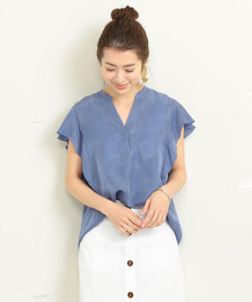 BEAUTY&YOUTH UNITED ARROWS(ビューティーアンドユースユナイテッドアローズ)の「BY スキッパーラッフルスリーブブラウス/カラー2-手洗い可能- о(シャツ/ブラウス・レディース・ブラック/ライトピンク/コバルトブルー・FREE)」の13枚目の写真