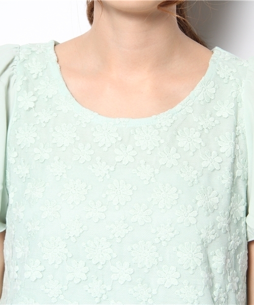 MAJESTIC LEGON（マジェスティックレゴン）の「フロントレースPO（Tシャツ/カットソー・レディース・ブラック/サックスブルー/ネイビー/アイボリー/ライトグリーン/ブルー/ピンク/イエロー・FREE）」の12枚目の写真