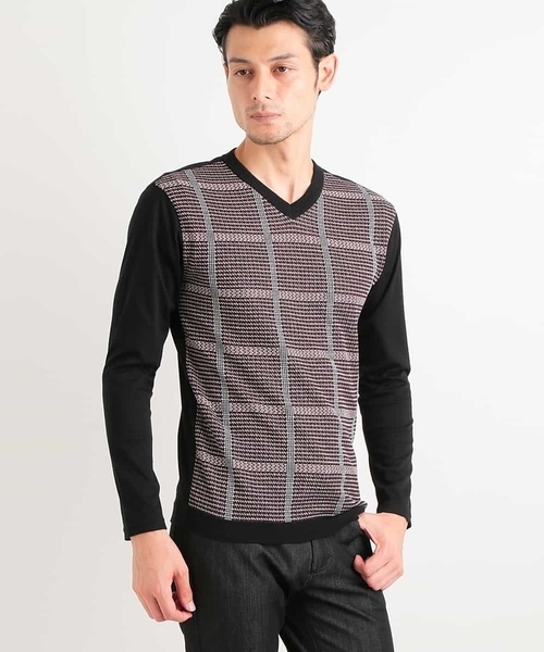 MICHEL KLEIN HOMME (ミッシェルクランオム)の「ニット(MENROAD)(ニット/セーター・メンズ・ホワイト/ブラック・MEDIUM/LARGE/X-LARGE)」の2枚目の写真