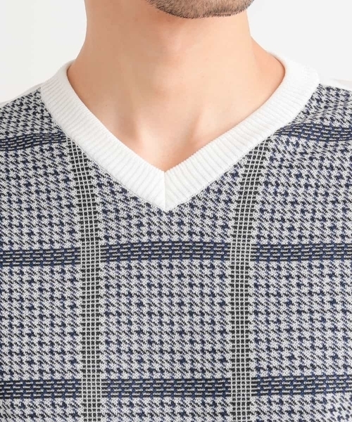 MICHEL KLEIN HOMME (ミッシェルクランオム)の「ニット(MENROAD)(ニット/セーター・メンズ・ホワイト/ブラック・MEDIUM/LARGE/X-LARGE)」の4枚目の写真