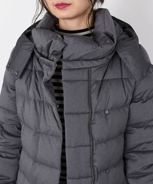 SHIPS（シップス）の「【河田フェザー】フードロングダウンgrey