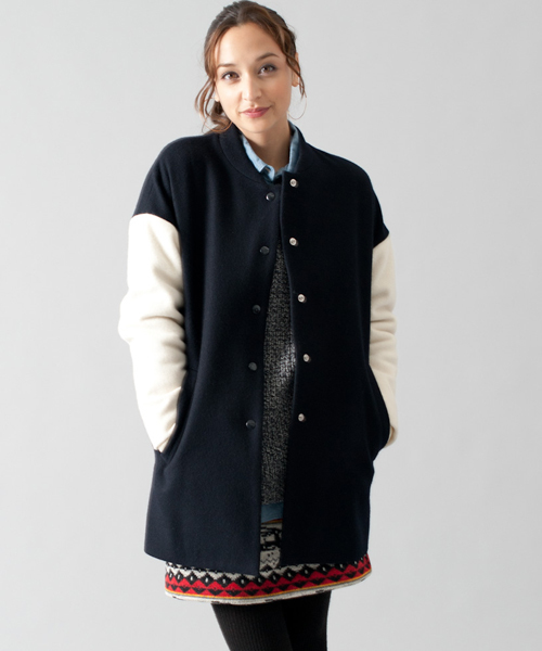 green label relaxing（グリーンレーベルリラクシング）の「◆GC W/Nメルトン バイカラーSL コート（その他アウター・レディース・ダークグレー/ネイビー・34/36/38/40/42/44）」の17枚目の写真