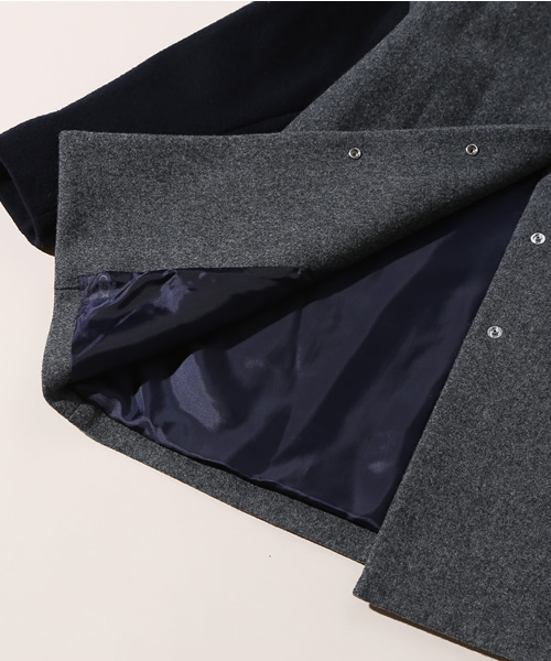 green label relaxing（グリーンレーベルリラクシング）の「◆GC W/Nメルトン バイカラーSL コート（その他アウター・レディース・ダークグレー/ネイビー・34/36/38/40/42/44）」の12枚目の写真