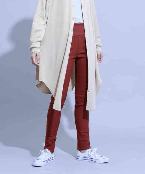 aimoha（アイモハ）の「ハイウエストストレッチ美脚スキニーレギンスパンツ[裏起毛] (AW)（レギンス/スパッツ・レディース・ブラック/ネイビー/グレー/カーキ/ダークグリーン/レッド/ブルー/マルーン・SMALL/MEDIUM/LARGE/X-LARGE/XX-LARGE/XXX-LARGE/XXXX-LARGE）」の8枚目の写真