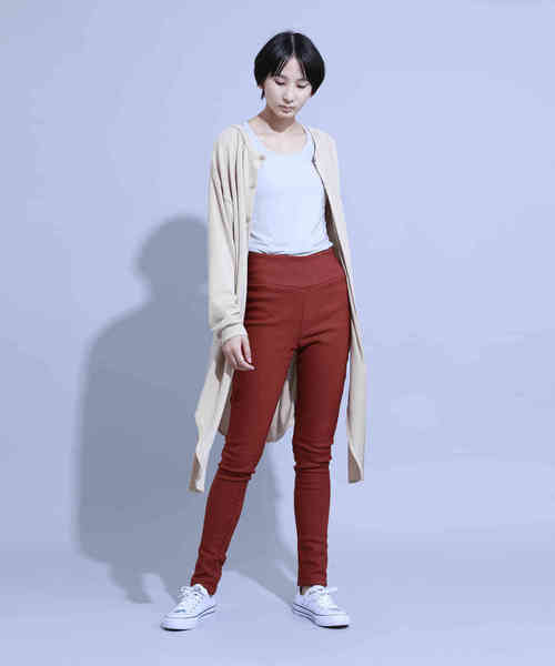 aimoha（アイモハ）の「ハイウエストストレッチ美脚スキニーレギンスパンツ[裏起毛] (AW)（レギンス/スパッツ・レディース・ブラック/ネイビー/グレー/カーキ/ダークグリーン/レッド/ブルー/マルーン・SMALL/MEDIUM/LARGE/X-LARGE/XX-LARGE/XXX-LARGE/XXXX-LARGE）」の13枚目の写真