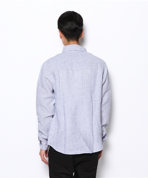 NANO universe（ナノユニバース）の「LOLO(ロロ)/ 定番プルオーバー STリネン（シャツ/ブラウス・メンズ・ブルー/その他1・MEDIUM/LARGE）」の5枚目の写真