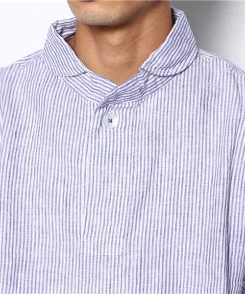 NANO universe（ナノユニバース）の「LOLO(ロロ)/ 定番プルオーバー STリネン（シャツ/ブラウス・メンズ・ブルー/その他1・MEDIUM/LARGE）」の6枚目の写真