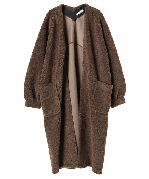 AMERICAN HOLIC（アメリカンホリック）の「・ボアロングコーディガン（カーディガン/ボレロ・レディース・チャコールグレー/モカ・FREE）」の10枚目の写真