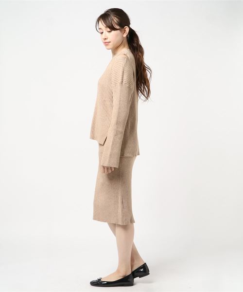 LUGG NAGG(ラグナグ)の「【Jewelobe/ ジュエローブ】 肩あきニットセットアップ(ワンピース・レディース・ブラック/ベージュ/ブルー・FREE)」の9枚目の写真