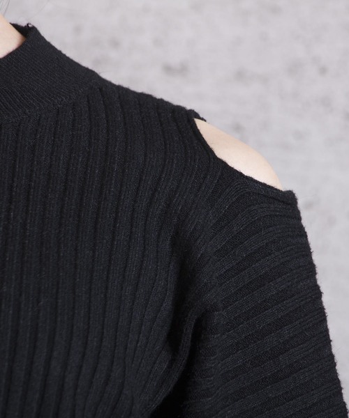 LUGG NAGG(ラグナグ)の「【Jewelobe/ ジュエローブ】 肩あきニットセットアップ(ワンピース・レディース・ブラック/ベージュ/ブルー・FREE)」の10枚目の写真