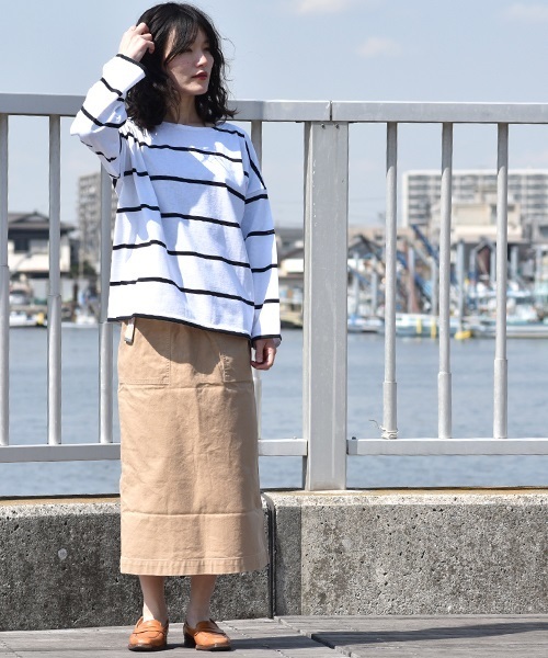 DANTON（ダントン）の「【DANTON / ダントン】FRENCH WORK SERGE SKIRT（スカート・レディース・ベージュ/ブルー・36）」の9枚目の写真