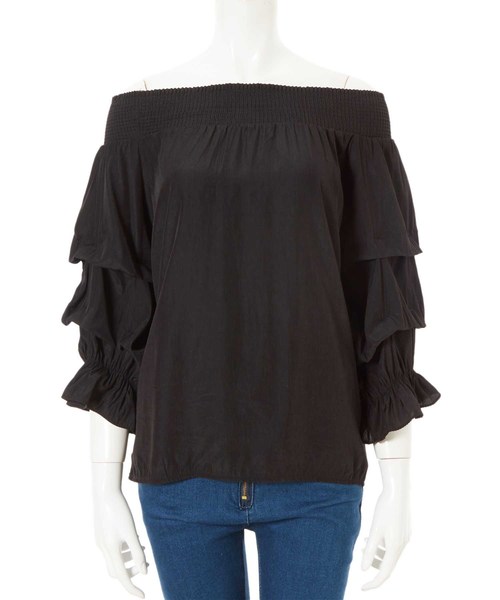 fifth（フィフス）の「ボリュームスリーブオフショルブラウス（シャツ/ブラウス・レディース・パープル/ホワイト/ブラック・MEDIUM）」の2枚目の写真