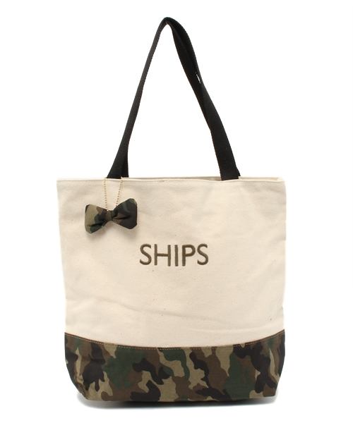 SHIPS for women（シップスフォーウィメン）の「バイカラー エコバッグ(L)（トートバッグ・レディース・ブラック/ネイビー/イエロー/オリーブ/ライトオリーブ/ダークグレー/コバルトブルー・ONE SIZE）」の5枚目の写真