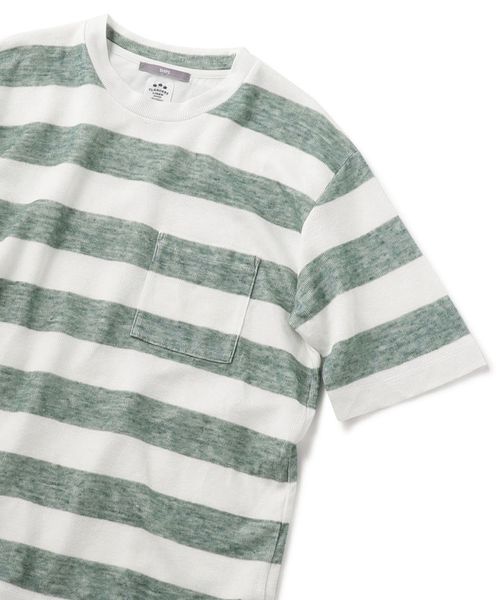 SHIPS(シップス)の「SU: ヨーロピアンリネン ボックス ポケット Tシャツ(Tシャツ/カットソー・メンズ・ブラック/ネイビー/グレー/グリーン・SMALL/MEDIUM/LARGE)」の3枚目の写真