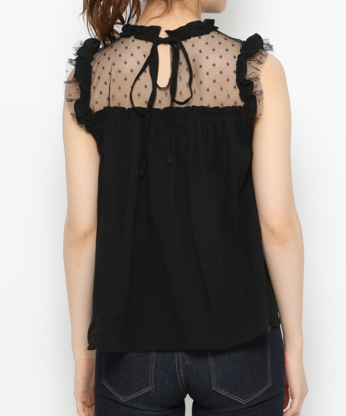 Heather(ヘザー)の「チュールキリカエブラウス 839765(シャツ/ブラウス・レディース・ホワイト/ブラック/ベージュ・FREE)」の10枚目の写真