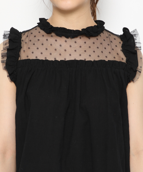 Heather(ヘザー)の「チュールキリカエブラウス 839765(シャツ/ブラウス・レディース・ホワイト/ブラック/ベージュ・FREE)」の11枚目の写真