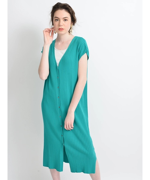 YECCA VECCA（イェッカヴェッカ）の「・UVカットウォッシャブル2wayワンピース●（ワンピース・レディース・ブラック/ブラウン/オフホワイト/グリーン・FREE）」の4枚目の写真