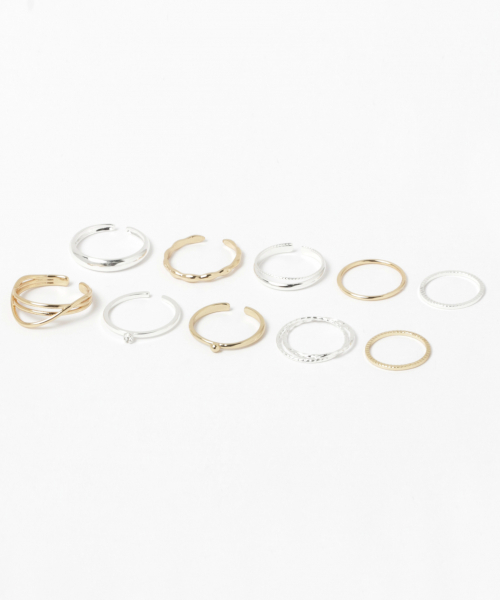 GLOBAL WORK（グローバルワーク）の「10セットリングFW/843093（リング・レディース・ホワイト/ゴールド/その他/ライトイエロー・FREE）」の18枚目の写真