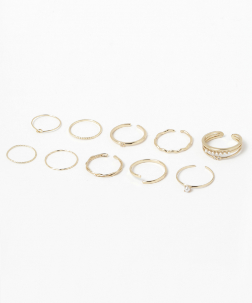 GLOBAL WORK（グローバルワーク）の「10セットリングFW/843093（リング・レディース・ホワイト/ゴールド/その他/ライトイエロー・FREE）」の17枚目の写真