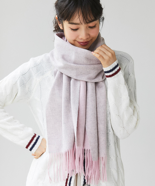 SMILE ORCHID(スマイルオーキッド)の「カシミヤ100%リバーシブル大判ストール(ストール/ショール・レディース・ベージュ/ブラック/ブラウン/グレー/グレイッシュベージュ/ネイビー/ピンク系その他/ワインレッド・FREE)」の7枚目の写真
