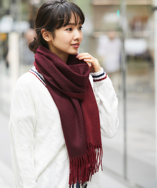 カシミヤ100%リバーシブル大判ストール（ストール/ショール）｜SMILE