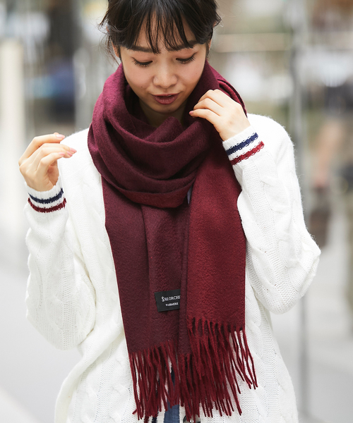 カシミヤ100%リバーシブル大判ストール（ストール/ショール）｜SMILE