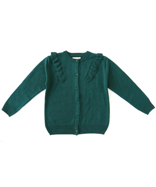 ever closet(エバークローゼット)の「肩フリルニットカーディガン(カーディガン)」|グリーン