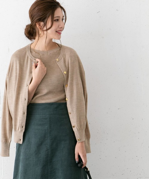 URBAN RESEARCH ROSSO(アーバンリサーチロッソ)の「14Gニットカーディガン(カーディガン)」|ベージュ