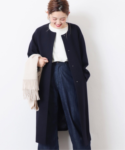 B.C STOCK(ベーセーストック)の「ビシュウメルトンフレアーコート(その他アウター・レディース・ベージュ/ネイビー/カーキ・FREE)」の3枚目の写真