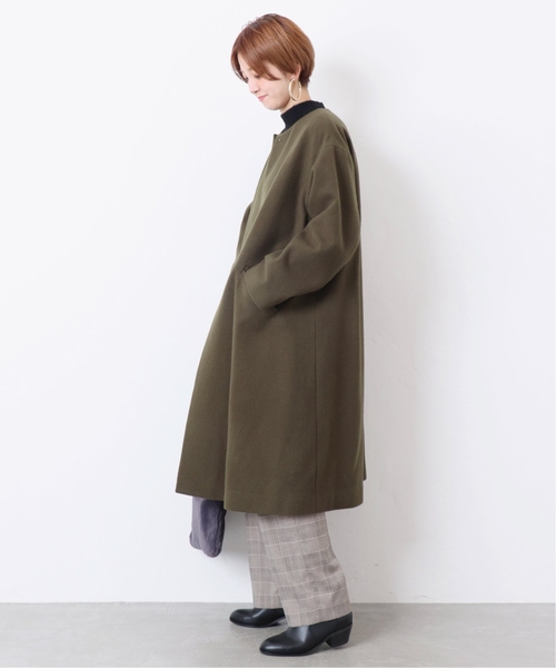 B.C STOCK(ベーセーストック)の「ビシュウメルトンフレアーコート(その他アウター・レディース・ベージュ/ネイビー/カーキ・FREE)」の8枚目の写真