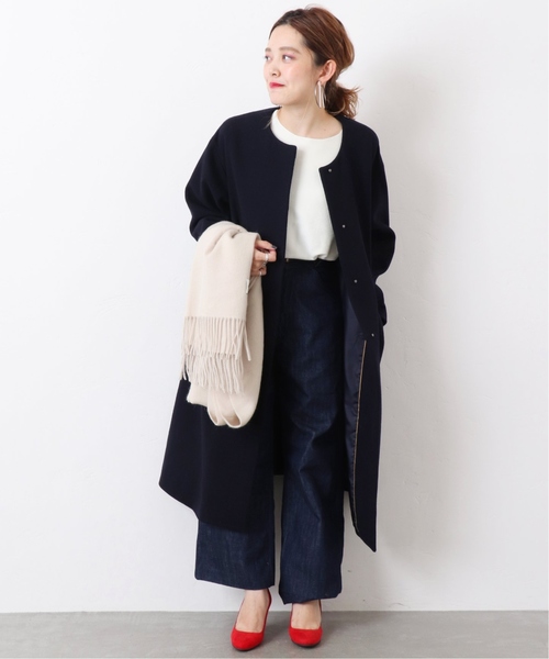 B.C STOCK(ベーセーストック)の「ビシュウメルトンフレアーコート(その他アウター・レディース・ベージュ/ネイビー/カーキ・FREE)」の10枚目の写真