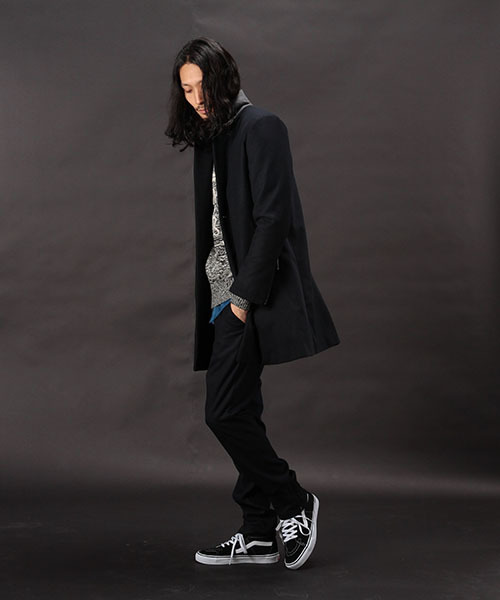 CIAOPANIC（チャオパニック）の「《WEB限定》【1 to 10 people】メルトンチェスターコート（チェスターコート・メンズ・ブラック/ネイビー/キャメル・LARGE/MEDIUM/SMALL）」の2枚目の写真