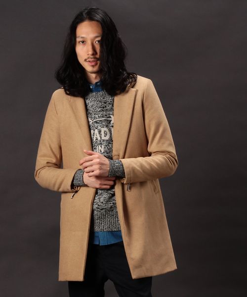 CIAOPANIC（チャオパニック）の「《WEB限定》【1 to 10 people】メルトンチェスターコート（チェスターコート・メンズ・ブラック/ネイビー/キャメル・LARGE/MEDIUM/SMALL）」の3枚目の写真