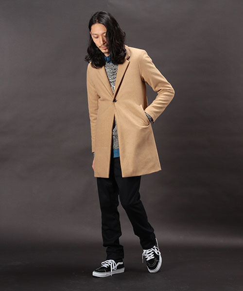 CIAOPANIC（チャオパニック）の「《WEB限定》【1 to 10 people】メルトンチェスターコート（チェスターコート・メンズ・ブラック/ネイビー/キャメル・LARGE/MEDIUM/SMALL）」の11枚目の写真