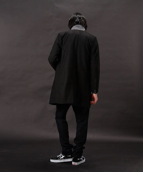 CIAOPANIC（チャオパニック）の「《WEB限定》【1 to 10 people】メルトンチェスターコート（チェスターコート・メンズ・ブラック/ネイビー/キャメル・LARGE/MEDIUM/SMALL）」の4枚目の写真