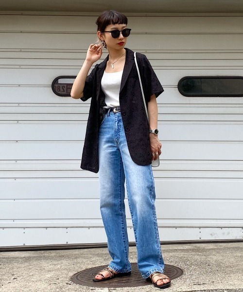 PAGEBOY(ページボーイ)の「レーステーラーシャツ(シャツ/ブラウス・レディース・ブラック/オフホワイト/グレイッシュベージュ・FREE)」の8枚目の写真