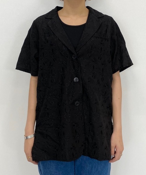 PAGEBOY(ページボーイ)の「レーステーラーシャツ(シャツ/ブラウス・レディース・ブラック/オフホワイト/グレイッシュベージュ・FREE)」の10枚目の写真