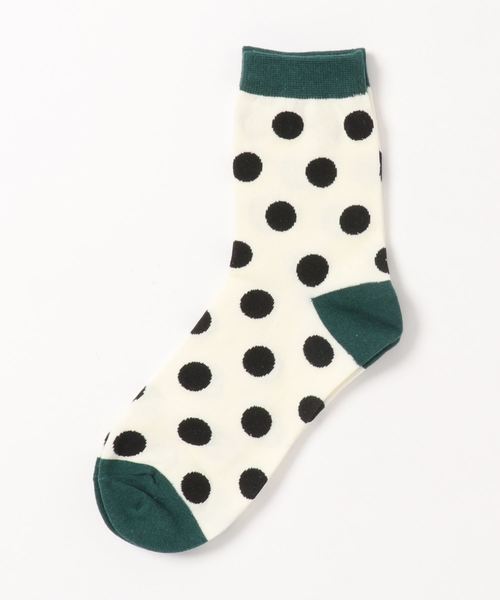 Fun & Daily（ファンアンドデイリー）の「F&D : カラードットソックス（ソックス/靴下・レディース・ホワイト/ブラック/グリーン/ネイビー/レッド/マスタード・FREE）」の3枚目の写真