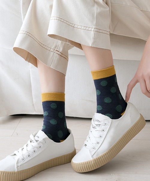 Fun & Daily（ファンアンドデイリー）の「F&D : カラードットソックス（ソックス/靴下・レディース・ホワイト/ブラック/グリーン/ネイビー/レッド/マスタード・FREE）」の12枚目の写真